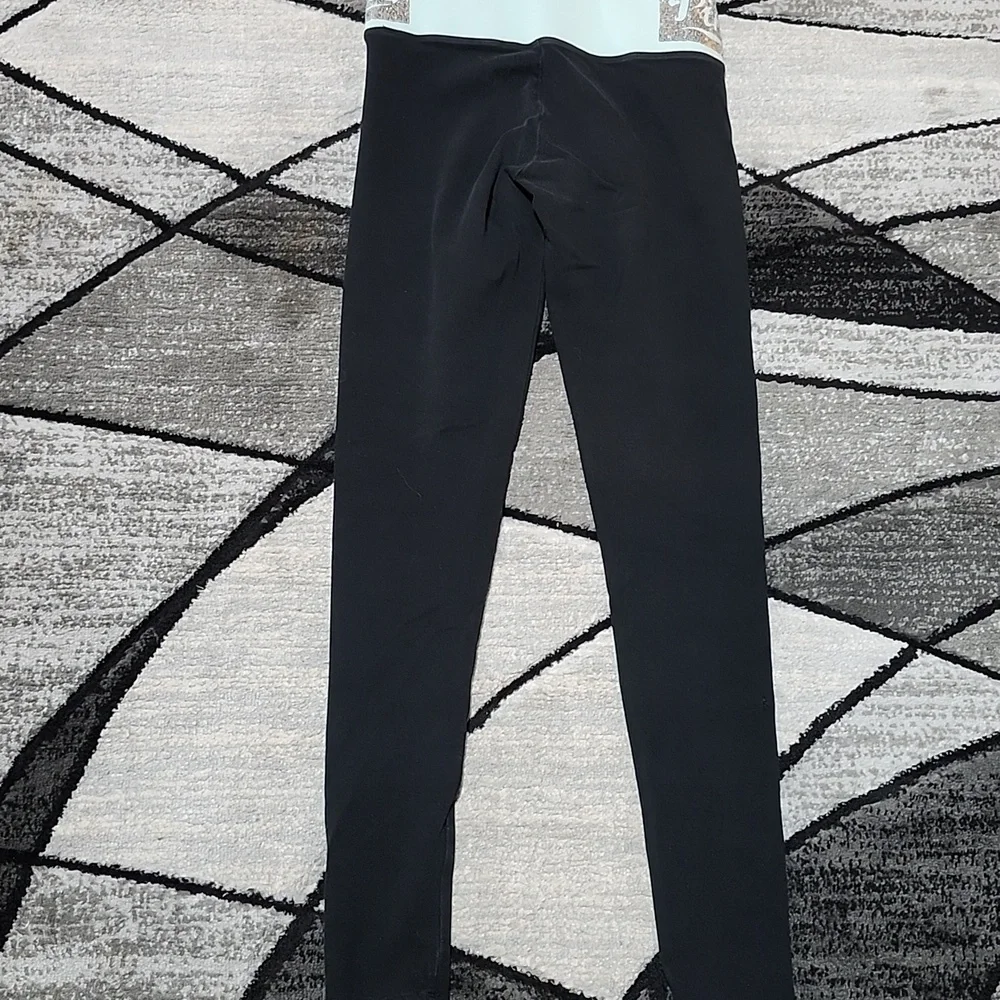 VINTAGE VS PINK YOGA 2016 BLACK SILVER SEQUINS COTTON LEGGINGS